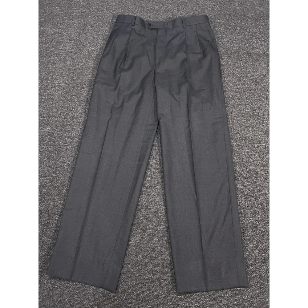 Hickey Freeman Suit Men's 41L Pants 33x30‎ Gray Loro Piana Tasmanian Super 130s